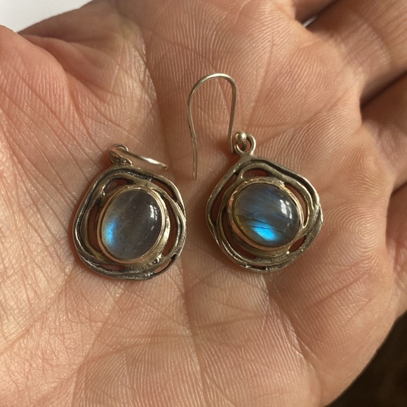 Labradorite and sterling silver earrings - Picture 4 of 4